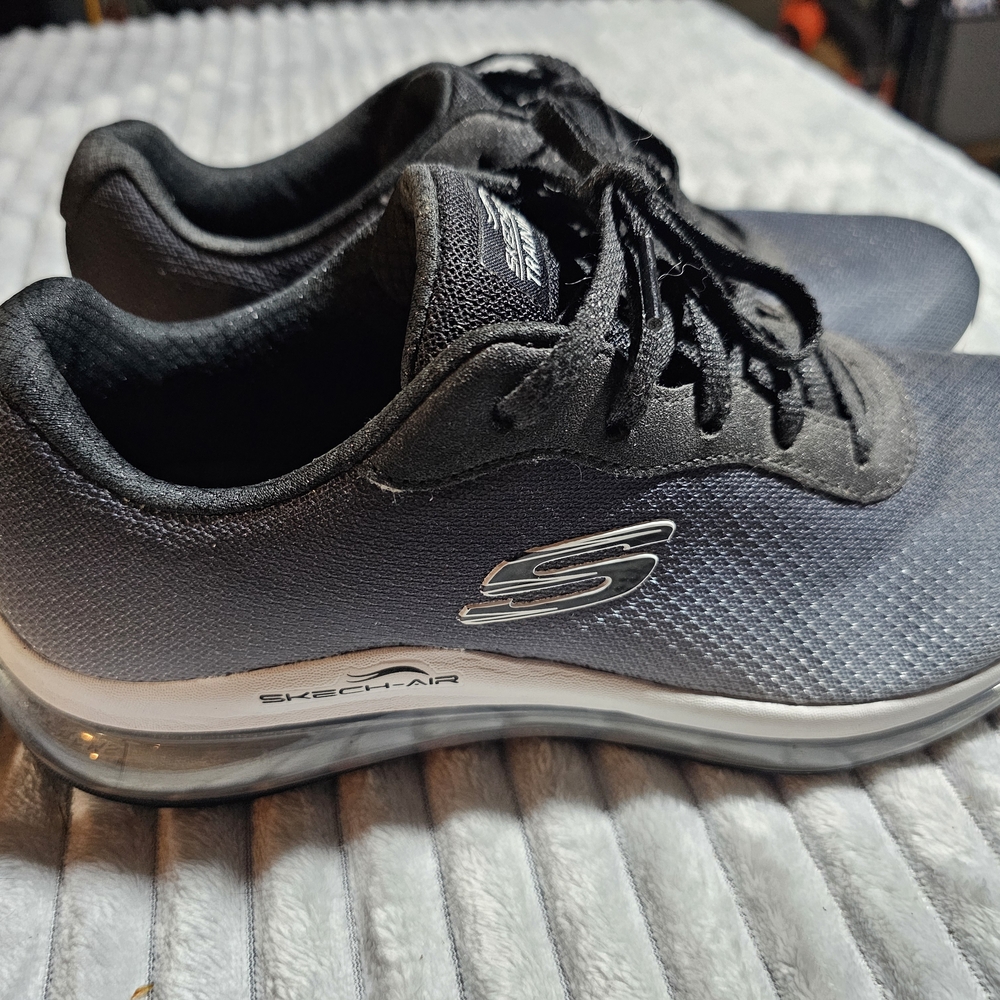 Skechers Womens Gray and Black Sneakers